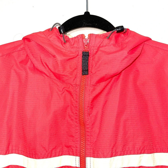 Columbia Peach & White Full Zip Windbreaker Hooded Jacket Medium Women’s - Picture 2 of 16